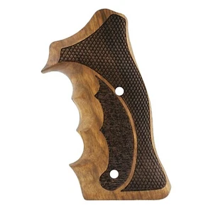 S&W 357 KL Frame Roundbutt Walnut Wood Grips - Picture 1 of 1