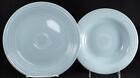 Homer Laughlin FIESTA TURQUOISE Luncheon Plate + Rim Soup Bowl VERY GOOD COND