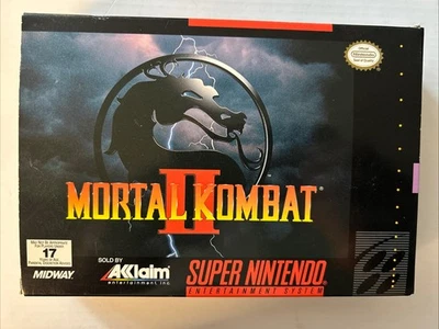 Mortal Kombat II (Super Nintendo Entertainment System, 1994) Box Manual& Cart - Image 1 of 4