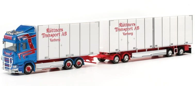HERPA, SCANIA CS 20 HD 6x2 con Dolly e rimorchio a 2 assi RUTTNERS, 1/87,  HE... - Immagine 1 di 1