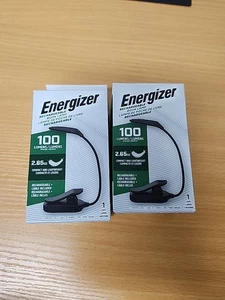 (2) ENERGIZER Rechargeable LED Book Lamp 6 Modes Dimmable Built In Clip Compact - Picture 1 of 6