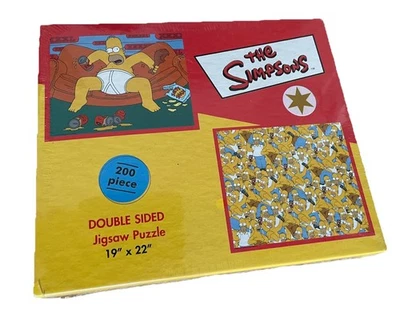 Puzzle double face Les Simpson 200 pièces 19” x 22” - Photo 1/2