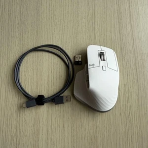 Logitech Mx Master 3S Mouse White & Gray Ergonomic Wireless Mouse For Pc Mac - Picture 1 of 4