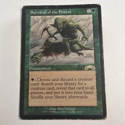 Survival of the Fittest - MTG / EXODUS - HEAVILY PLAYED - Image 1 of 4