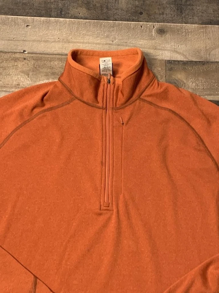 Patagonia Capilene Pullover Mens XL Orange Quarter Zip Grid Fleece Baselayer - Image 1 of 4