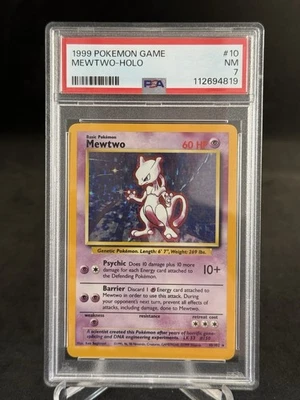PSA 7 1999 Pokemon Game Mewtwo Holo #10 NM 10/102 RARE - Image 1 of 2
