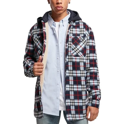 Urban Classics - Sobrecamisa polar con capucha azul marino Foto 1 de 4