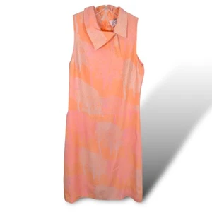 Vintage Tocca Silk Dress Allover Tree Print Tennis Prep Collared Drop Waist 10 - Picture 1 of 13