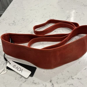 NWT ADA COLLECTION CORAL SOFT GENUINE LEATHER CLASSIC WRAP BELT SELF TIE O/S - Picture 1 of 7