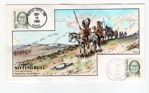1989 28 cent Sitting Bull FDC, Collins Cachet, Scott #2183 - Picture 1 of 1