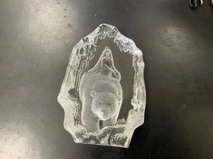 Mats Jonasson princess and the bear glass art sculpture - Picture 1 of 8