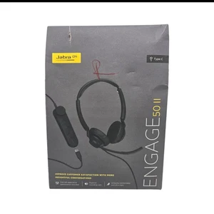 Jabra Engage 50 II 5099-610-299 USB-C Adjustable Wired Black Stereo Headset New - Picture 1 of 12