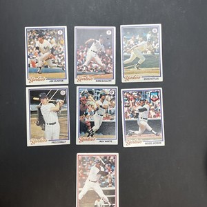 Lot of 7 1978 Topps YANKEES, REGGIE (incl  World Series), NETTLES, HUNTER,+4