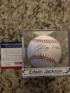 EDWIN JACKSON AUTO OML Baseball PSA COA inscribed "No Hitter" Diamondbacks - Picture 1 of 3