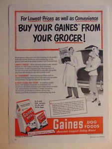 1950 Gaines Dog Foods Buy From Your Grocer! vintage print ad - Picture 1 of 1