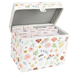 Greeting Card Organizer Storage Box with 12 Removable Dividers Store 140 Cards - Picture 1 of 7