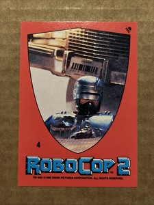 1990 Topps RoboCop 2 Sticker Puzzle Card #4 Motion Picture Movie Vintage