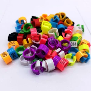 100 Stück/Set 8 mm Vogel Ringe Beinbänder für Taube Papagei Clip Ring Nummer 001-100 - Bild 1 von 24