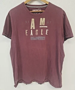 American Eagle Outfitters Mens XL Xtra Large Maroon Burgundy Vintage Fit T Shirt - Picture 1 of 8