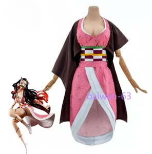 Sexy Mujeres Uniforme Vestido Conjunto Completo Cazador de Demonios Nezuko Kamado Disfraz Juegos con disfraces Nuevo - Imagen 1 de 19
