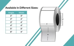 Etiquetas térmicas directas de envío blancas rollos de núcleo de 3" para impresora Zebra y persiana enrollable - Imagen 1 de 6