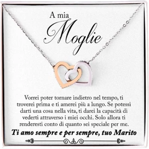 Collana Donna Moglie Amore Fidanzata Argento Idee Regali per Lei, Anniversario M - Foto 1 di 12