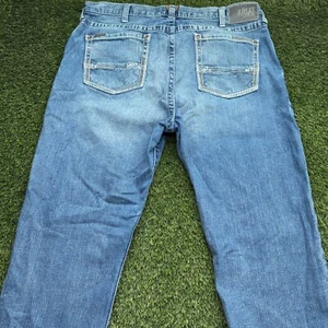 Ariat Relaxed Bootcut Jeans Mens 42x34 (40x34) Blue Denim Medium Wash Whiskers - Picture 1 of 10