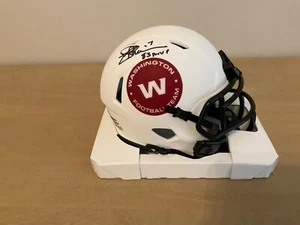 Joe Theismann Signed White Lunar Eclipse Mini Helmet '83 MVP Auto Beckett COA - Picture 1 of 6