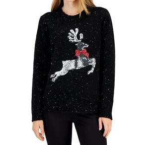 NEU - KAREN SCOTT Pailletten Rentier Urlaubspullover - Gr. L - Bild 1 von 1