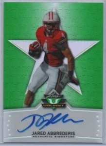 2014 Leaf Valiant Base Green Jared Abbrederis #BA-JA2 Rookie Auto - Picture 1 of 2