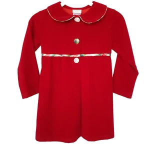 Blueberi Girls Jacket Size 6 Gold Red Velvet Plaid Buttons Metallic Coat Holiday - Picture 1 of 12