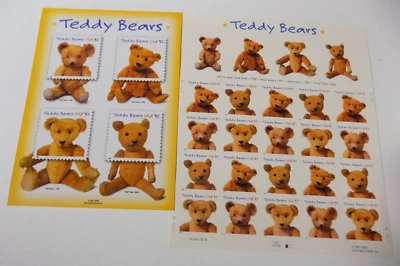 Vintage USPS Celebrating 100 Years of the Teddy Bear Sheet of Stamps & Postcard - Image 1 of 4