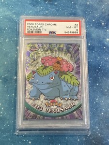 2000 Topps Chrome VENUSAUR #3 Pokemon T.V. PSA 8 Near Mint - MT