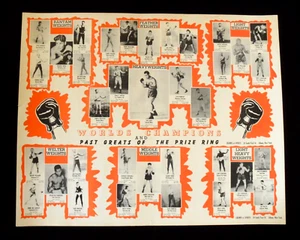 orig. 1940's BOXING POSTER *Champs of Sports* JAMES JEFFRIES, JOE LOUIS, more!! - Picture 1 of 11