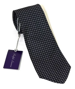 NWT Ralph Lauren Purple Label Woven Black w/White Squares 100% Silk Tie 3.25" - Picture 1 of 4