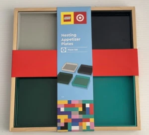 NEW 5pc Nested Square Tray Set Gray/Black/Teal/Green - LEGO Collection x Target - Picture 1 of 5