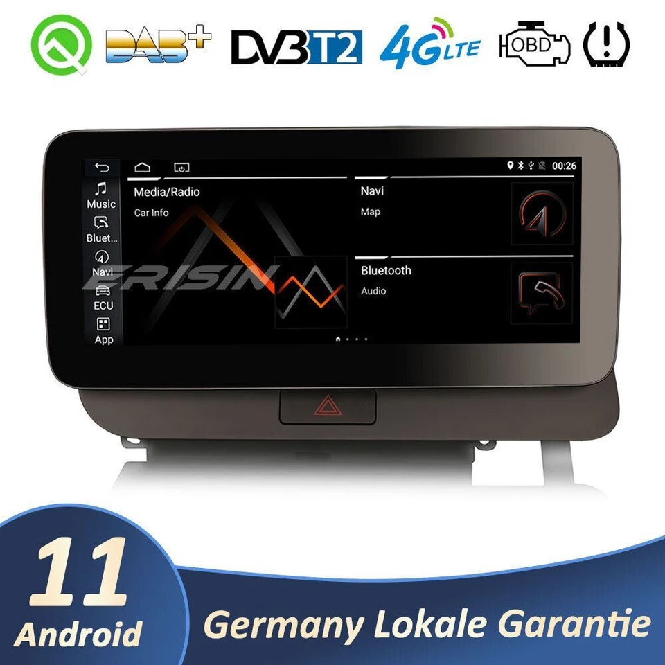 10.25" Android 12 GPS Autoradio For Audi Q5 WiFi 4G DAB+ IPS TPMS DVR CarPlay BT - Immagine 1 di 4