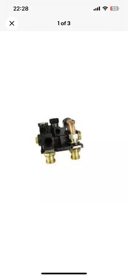 GLOWWORM 24CXI 30CXI 38CXI SANITARY BLOCK 3 WAY DIVERTER VALVE 802131 2000802131 - Image 1 of 2