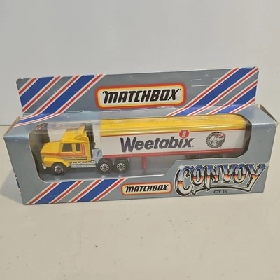 1983 Matchbox Convoy CY16 Scania Box Truck Weetabix Trailer Container Yellow - Image 1 of 4