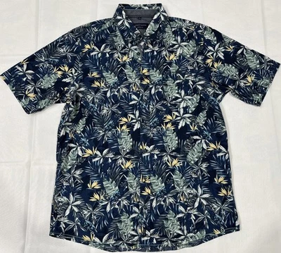 Vintage Casa Moda Casual Fit Navy Hawaiian Parrot Shirt - Size Medium 39/40 - Image 1 of 4