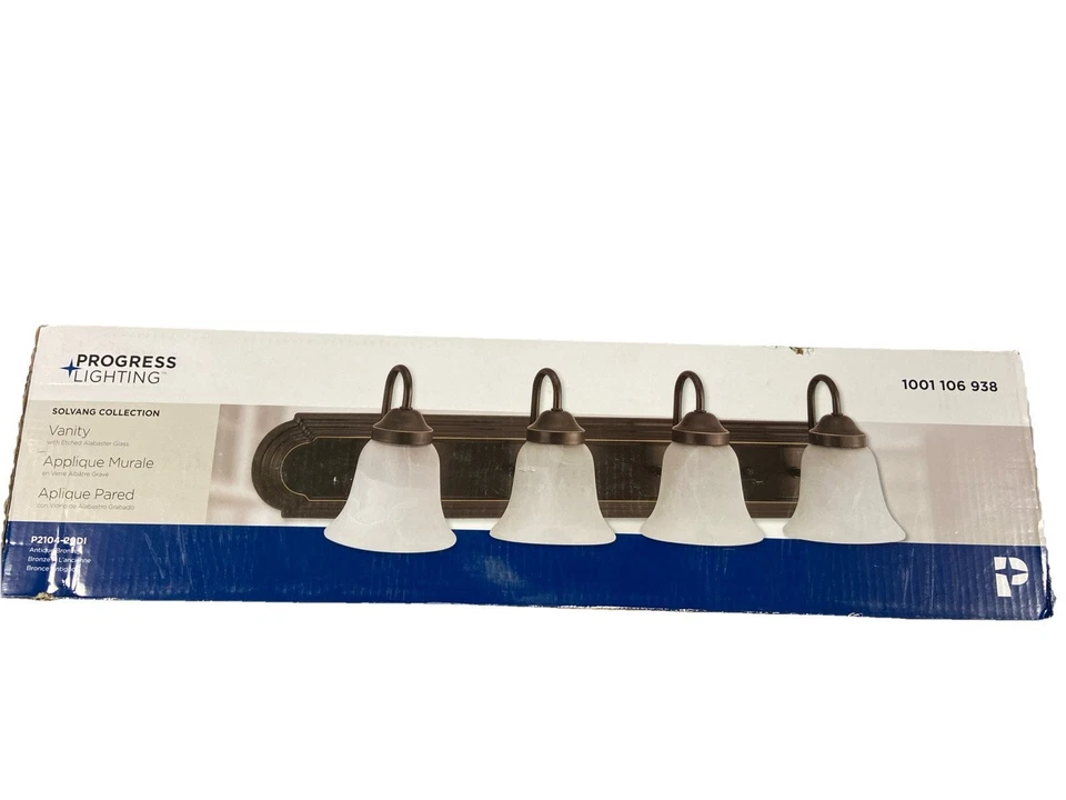 Progress Lighting Solvang 4-Light Antique Bronze Vanity Light OPEN BOX - Image 1 of 1