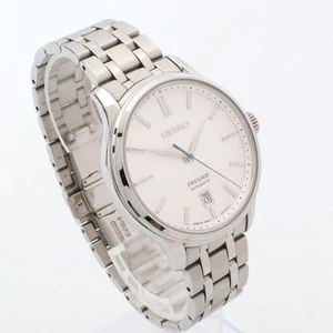 SEIKO Presage esfera plateada fecha automática 4R35-02S0 funcionando - Imagen 1 de 10