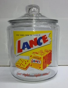 A Hard to Find Lance Crackers Glass Counter Jar - Picture 1 of 1