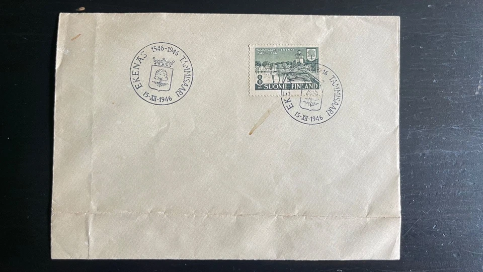 Finland 1946 Tammisaari Ekenäs 400th Anniversary Cover FDC 8m Stamp Suomi Cancel - Image 1 of 2