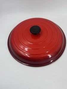 LE CREUSET #32 5 Qt Cast Iron Dutch Oven Braiser Flame Orange Lid Only - Picture 1 of 12