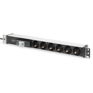 DIGITUS 1HE Aluminium Steckdosenleiste 6-fach Leitungsschutzschalter rackmount - Bild 1 von 8
