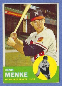 1963 Topps Baseball #433 Denis Menke Milwaukee Braves VG/VG+ - Picture 1 of 2