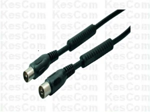 Cable de antena de alta calidad 1 m conector coaxial IEC en conector coaxial IEC negro >90 dB - Imagen 1 de 1