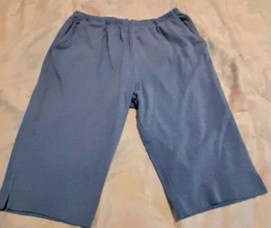 Blair Polyester Capri Pants Womens Light Blue Elastic Waist & Pockets New - Picture 1 of 4