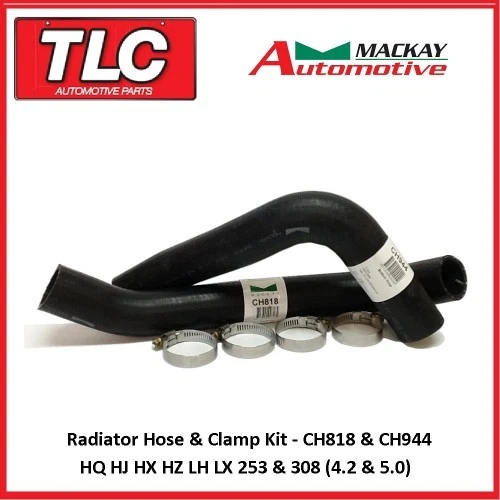 Radiator Top Bottom Hose Kit V8 HQ HJ HX HZ LH LX Red 253 & 308 CH818 CH944 - image 1 of 1